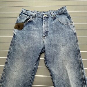 Wrangler Riggs Work Men's Blue Jeans Size 34x36 Straight Leg Classic Fit